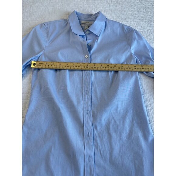 J.Crew Womens Perfect Blue Long Sleeve Button Front Career Shirt Sz XS - Picture 10 of 10